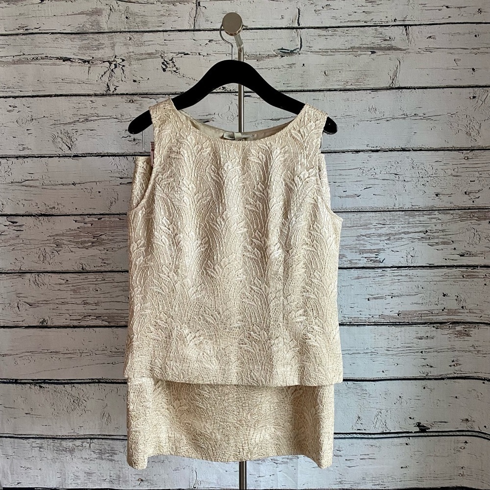 NWT Lord & Taylor light gold skirt set
